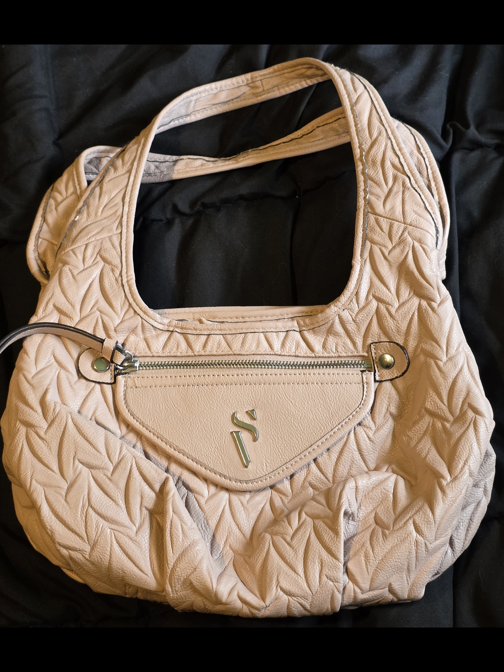 Simply Vera Wang Light Blush Shoulder Bag with Front Zip